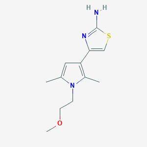 molecular formula C12H17N3OS B2956933 4-[1-(2-甲氧基乙基)-2,5-二甲基-1H-吡咯-3-基]-噻唑-2-胺 CAS No. 917748-66-4