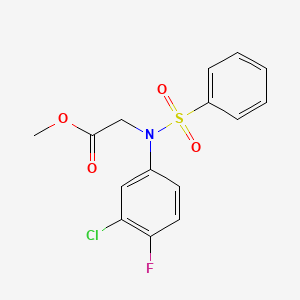 Methyl N-(3-chloro-4-fluorophenyl)-N-(phenylsulfonyl)glycinate