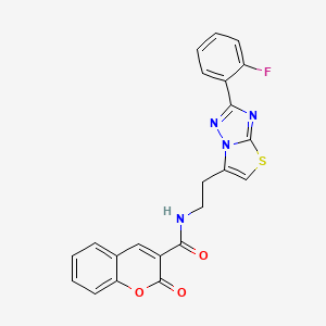 N-(2-(2-(2-fluorophenyl)thiazolo[3,2-b][1,2,4]triazol-6-yl)ethyl)-2-oxo-2H-chromene-3-carboxamide