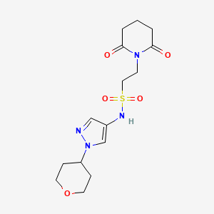 2-(2,6-dioxopiperidin-1-yl)-N-(1-(tetrahydro-2H-pyran-4-yl)-1H-pyrazol-4-yl)ethanesulfonamide