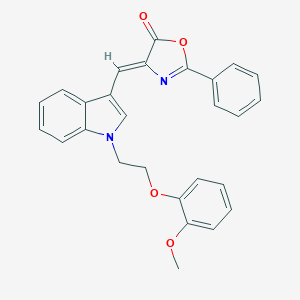 4-({1-[2-(2-methoxyphenoxy)ethyl]-1H-indol-3-yl}methylene)-2-phenyl-1,3-oxazol-5(4H)-one