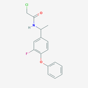 molecular formula C16H15ClFNO2 B2956948 2-Chloro-N-[1-(3-fluoro-4-phenoxyphenyl)ethyl]acetamide CAS No. 2411319-15-6