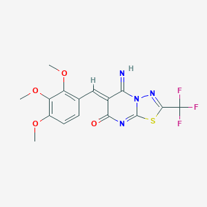 molecular formula C16H13F3N4O4S B295696 5-imino-2-(trifluoromethyl)-6-(2,3,4-trimethoxybenzylidene)-5,6-dihydro-7H-[1,3,4]thiadiazolo[3,2-a]pyrimidin-7-one 