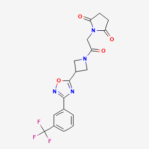 1-(2-Oxo-2-(3-(3-(3-(trifluoromethyl)phenyl)-1,2,4-oxadiazol-5-yl)azetidin-1-yl)ethyl)pyrrolidine-2,5-dione