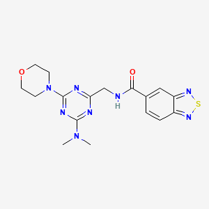 molecular formula C17H20N8O2S B2956966 N-((4-(dimethylamino)-6-morpholino-1,3,5-triazin-2-yl)methyl)benzo[c][1,2,5]thiadiazole-5-carboxamide CAS No. 2034408-76-7