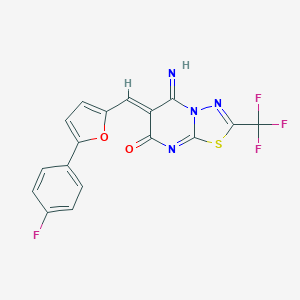 (6Z)-6-{[5-(4-fluorophenyl)furan-2-yl]methylidene}-5-imino-2-(trifluoromethyl)-5,6-dihydro-7H-[1,3,4]thiadiazolo[3,2-a]pyrimidin-7-one