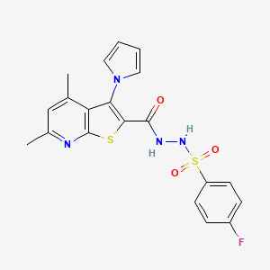 N'-{[4,6-dimethyl-3-(1H-pyrrol-1-yl)thieno[2,3-b]pyridin-2-yl]carbonyl}-4-fluorobenzenesulfonohydrazide