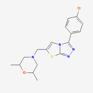molecular formula C17H19BrN4OS B2956985 4-((3-(4-Bromophenyl)thiazolo[2,3-c][1,2,4]triazol-6-yl)methyl)-2,6-dimethylmorpholine CAS No. 851081-24-8