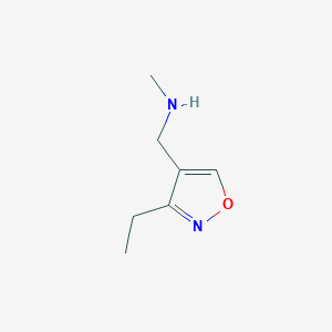 molecular formula C7H12N2O B2956988 [(3-Ethyl-1,2-oxazol-4-yl)methyl](methyl)amine CAS No. 1512204-67-9