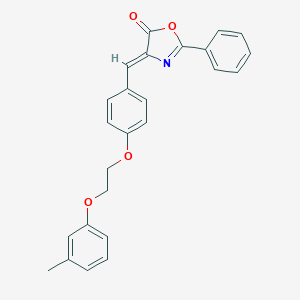 molecular formula C25H21NO4 B295699 4-{4-[2-(3-methylphenoxy)ethoxy]benzylidene}-2-phenyl-1,3-oxazol-5(4H)-one 