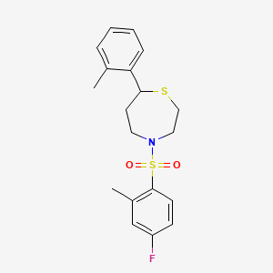 4-((4-Fluoro-2-methylphenyl)sulfonyl)-7-(o-tolyl)-1,4-thiazepane