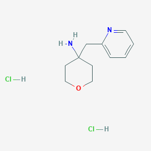 molecular formula C11H18Cl2N2O B2957003 4-(Pyridin-2-ylmethyl)tetrahydro-2H-pyran-4-amine dihydrochloride CAS No. 1393330-59-0