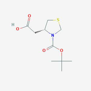 molecular formula C10H17NO4S B2957008 2-[(4R)-3-[(2-甲基丙烷-2-基)氧羰基]-1,3-噻唑烷-4-基]乙酸 CAS No. 2165659-41-4