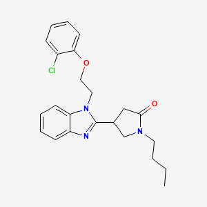 molecular formula C23H26ClN3O2 B2957009 1-丁基-4-{1-[2-(2-氯苯氧基)乙基]-1H-1,3-苯并二唑-2-基}吡咯烷-2-酮 CAS No. 912896-30-1