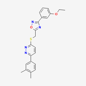 molecular formula C23H22N4O2S B2957016 3-(3,4-二甲基苯基)-6-({[3-(3-乙氧基苯基)-1,2,4-恶二唑-5-基]甲基}硫代)哒嗪 CAS No. 1112278-13-3