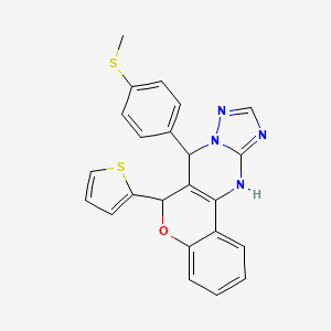 7-(4-(methylthio)phenyl)-6-(thiophen-2-yl)-7,12-dihydro-6H-chromeno[4,3-d][1,2,4]triazolo[1,5-a]pyrimidine