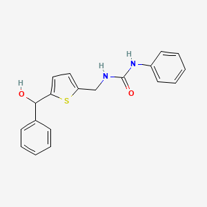 molecular formula C19H18N2O2S B2957023 1-((5-(Hydroxy(phenyl)methyl)thiophen-2-yl)methyl)-3-phenylurea CAS No. 1797301-05-3