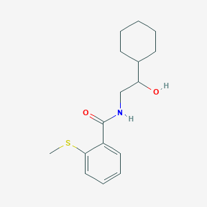 molecular formula C16H23NO2S B2957030 N-(2-环己基-2-羟乙基)-2-(甲硫基)苯甲酰胺 CAS No. 1351649-91-6