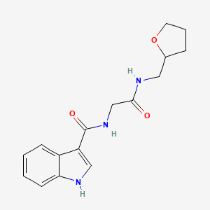 molecular formula C16H19N3O3 B2957033 N-(2-oxo-2-(((tetrahydrofuran-2-yl)methyl)amino)ethyl)-1H-indole-3-carboxamide CAS No. 1226433-24-4