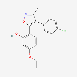 molecular formula C18H16ClNO3 B2957037 2-[4-(4-Chlorophenyl)-3-methyl-1,2-oxazol-5-yl]-5-ethoxyphenol CAS No. 879578-43-5