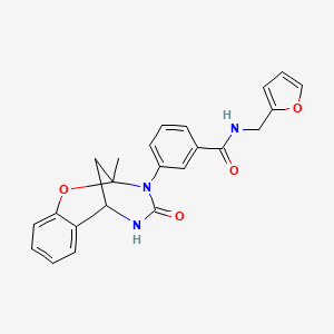 molecular formula C23H21N3O4 B2957042 N-(2-furylmethyl)-3-(2-methyl-4-oxo-5,6-dihydro-2H-2,6-methano-1,3,5-benzoxadiazocin-3(4H)-yl)benzamide CAS No. 901264-38-8
