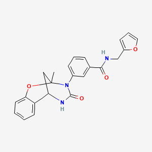 molecular formula C23H21N3O4 B2957042 N-(2-呋喃基甲基)-3-(2-甲基-4-氧代-5,6-二氢-2H-2,6-甲烷-1,3,5-苯并恶二唑辛-3(4H)-基)苯甲酰胺 CAS No. 901264-38-8