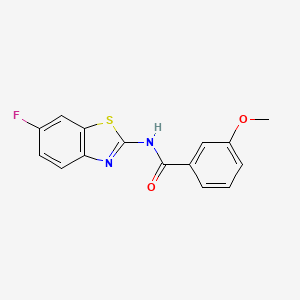 molecular formula C15H11FN2O2S B2957043 N-(6-fluoro-1,3-benzothiazol-2-yl)-3-methoxybenzamide CAS No. 476297-72-0