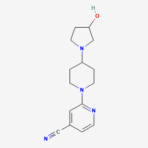 2-[4-(3-Hydroxypyrrolidin-1-yl)piperidin-1-yl]pyridine-4-carbonitrile