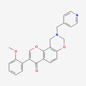molecular formula C24H20N2O4 B2957054 3-(2-methoxyphenyl)-9-(pyridin-4-ylmethyl)-9,10-dihydrochromeno[8,7-e][1,3]oxazin-4(8H)-one CAS No. 929444-66-6