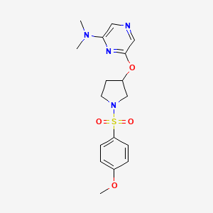 6-((1-((4-methoxyphenyl)sulfonyl)pyrrolidin-3-yl)oxy)-N,N-dimethylpyrazin-2-amine
