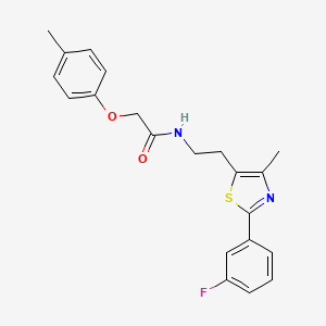 molecular formula C21H21FN2O2S B2957062 N-{2-[2-(3-fluorophenyl)-4-methyl-1,3-thiazol-5-yl]ethyl}-2-(4-methylphenoxy)acetamide CAS No. 946328-24-1