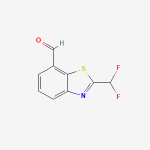 molecular formula C9H5F2NOS B2957066 2-(Difluoromethyl)-1,3-benzothiazole-7-carbaldehyde CAS No. 2260937-92-4