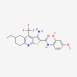 3-amino-N-(2,4-dimethoxyphenyl)-6-ethyl-4-(trifluoromethyl)-5,6,7,8-tetrahydrothieno[2,3-b]quinoline-2-carboxamide