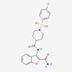 N-(2-carbamoylbenzofuran-3-yl)-1-((4-chlorophenyl)sulfonyl)piperidine-4-carboxamide