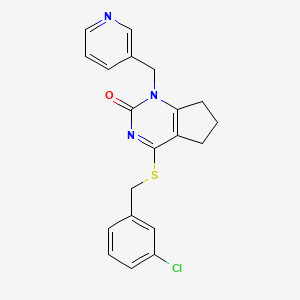 4-((3-chlorobenzyl)thio)-1-(pyridin-3-ylmethyl)-6,7-dihydro-1H-cyclopenta[d]pyrimidin-2(5H)-one