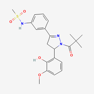 N-(3-(5-(2-hydroxy-3-methoxyphenyl)-1-pivaloyl-4,5-dihydro-1H-pyrazol-3-yl)phenyl)methanesulfonamide