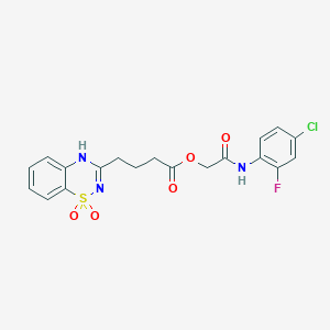 molecular formula C19H17ClFN3O5S B2957089 2-((4-氯-2-氟苯基)氨基)-2-氧代乙基 4-(1,1-二氧化-2H-苯并[e][1,2,4]噻二嗪-3-基)丁酸酯 CAS No. 942001-05-0