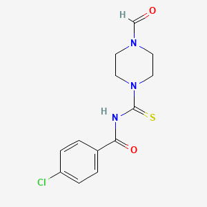 molecular formula C13H14ClN3O2S B2957096 4-氯-N-(4-甲酰基哌嗪-1-甲硫酰基)苯甲酰胺 CAS No. 497060-71-6