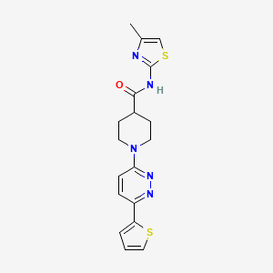N-(4-methylthiazol-2-yl)-1-(6-(thiophen-2-yl)pyridazin-3-yl)piperidine-4-carboxamide