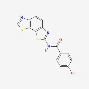 molecular formula C17H13N3O2S2 B2957101 4-methoxy-N-(7-methyl-[1,3]thiazolo[4,5-g][1,3]benzothiazol-2-yl)benzamide CAS No. 361158-88-5