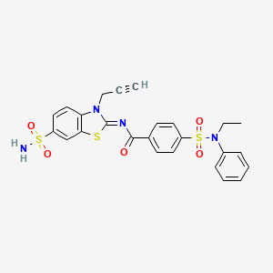 (Z)-4-(N-ethyl-N-phenylsulfamoyl)-N-(3-(prop-2-yn-1-yl)-6-sulfamoylbenzo[d]thiazol-2(3H)-ylidene)benzamide
