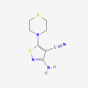 3-Amino-5-thiomorpholin-4-yl-1,2-thiazole-4-carbonitrile