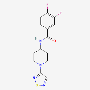 molecular formula C14H14F2N4OS B2957108 3,4-二氟-N-[1-(1,2,5-噻二唑-3-基)哌啶-4-基]苯甲酰胺 CAS No. 2097923-98-1