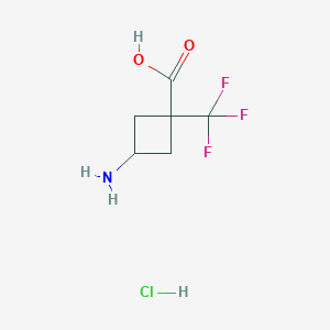 molecular formula C6H9ClF3NO2 B2957110 3-Amino-1-(trifluoromethyl)cyclobutane-1-carboxylic acid;hydrochloride CAS No. 2470440-14-1