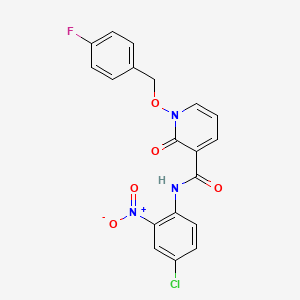 molecular formula C19H13ClFN3O5 B2957113 N-(4-chloro-2-nitrophenyl)-1-((4-fluorobenzyl)oxy)-2-oxo-1,2-dihydropyridine-3-carboxamide CAS No. 868678-46-0