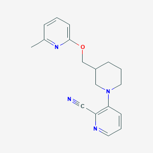 3-[3-[(6-Methylpyridin-2-yl)oxymethyl]piperidin-1-yl]pyridine-2-carbonitrile