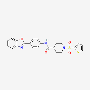 N-(4-(benzo[d]oxazol-2-yl)phenyl)-1-(thiophen-2-ylsulfonyl)piperidine-4-carboxamide