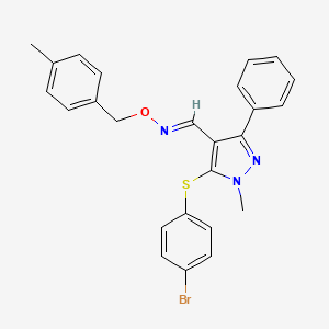 5-[(4-bromophenyl)sulfanyl]-1-methyl-3-phenyl-1H-pyrazole-4-carbaldehyde O-(4-methylbenzyl)oxime