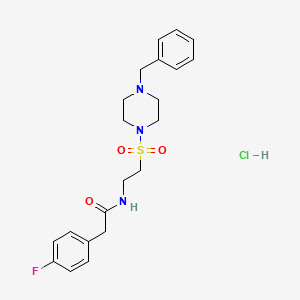 N-(2-((4-benzylpiperazin-1-yl)sulfonyl)ethyl)-2-(4-fluorophenyl)acetamide hydrochloride