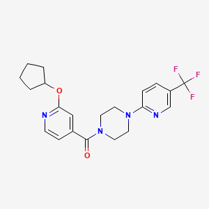 (2-(Cyclopentyloxy)pyridin-4-yl)(4-(5-(trifluoromethyl)pyridin-2-yl)piperazin-1-yl)methanone